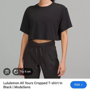 lululemon athletica Black Cropped Top
